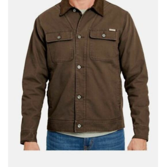 Woolrich Mens Dark Brown Telluride Sherpa Canvas Jacket Size XXL - Picture 1 of 13